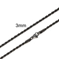 Ropes Long Necklace for Men Women,Stainless Steel Gold Color Twisted Rope Chain Collar,2/3/4/5Mm Punk Basic Waterproof Jewelry