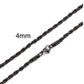 Ropes Long Necklace for Men Women,Stainless Steel Gold Color Twisted Rope Chain Collar,2/3/4/5Mm Punk Basic Waterproof Jewelry