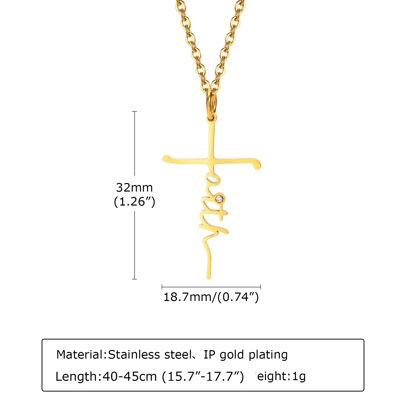 EverBrace Cubic Zirconia Cross Necklace - Layered Crucifix Pendant for Women - Everbrace