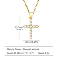EverBrace Cubic Zirconia Cross Necklace - Layered Crucifix Pendant for Women - Everbrace