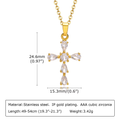EverBrace Cubic Zirconia Cross Necklace - Layered Crucifix Pendant for Women - Everbrace