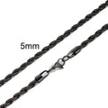 Ropes Long Necklace for Men Women,Stainless Steel Gold Color Twisted Rope Chain Collar,2/3/4/5Mm Punk Basic Waterproof Jewelry