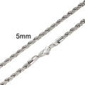 Ropes Long Necklace for Men Women,Stainless Steel Gold Color Twisted Rope Chain Collar,2/3/4/5Mm Punk Basic Waterproof Jewelry