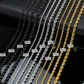Ropes Long Necklace for Men Women,Stainless Steel Gold Color Twisted Rope Chain Collar,2/3/4/5Mm Punk Basic Waterproof Jewelry