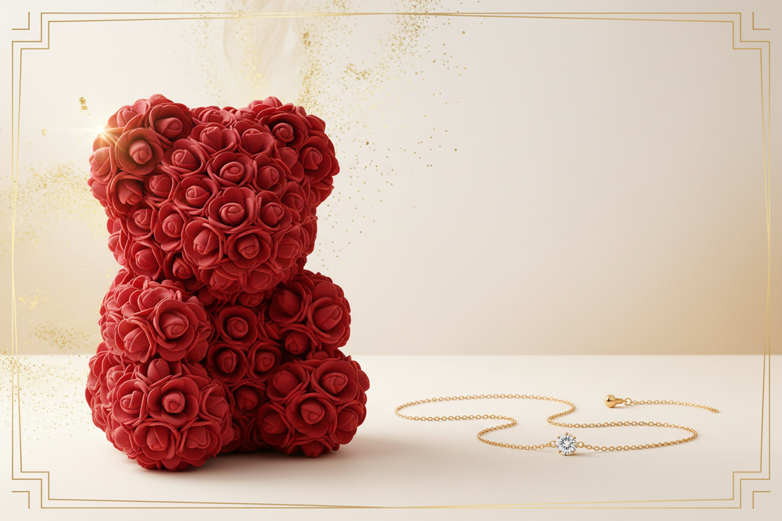 Everbrace Banner - Rose Bear and Gold Bracelet