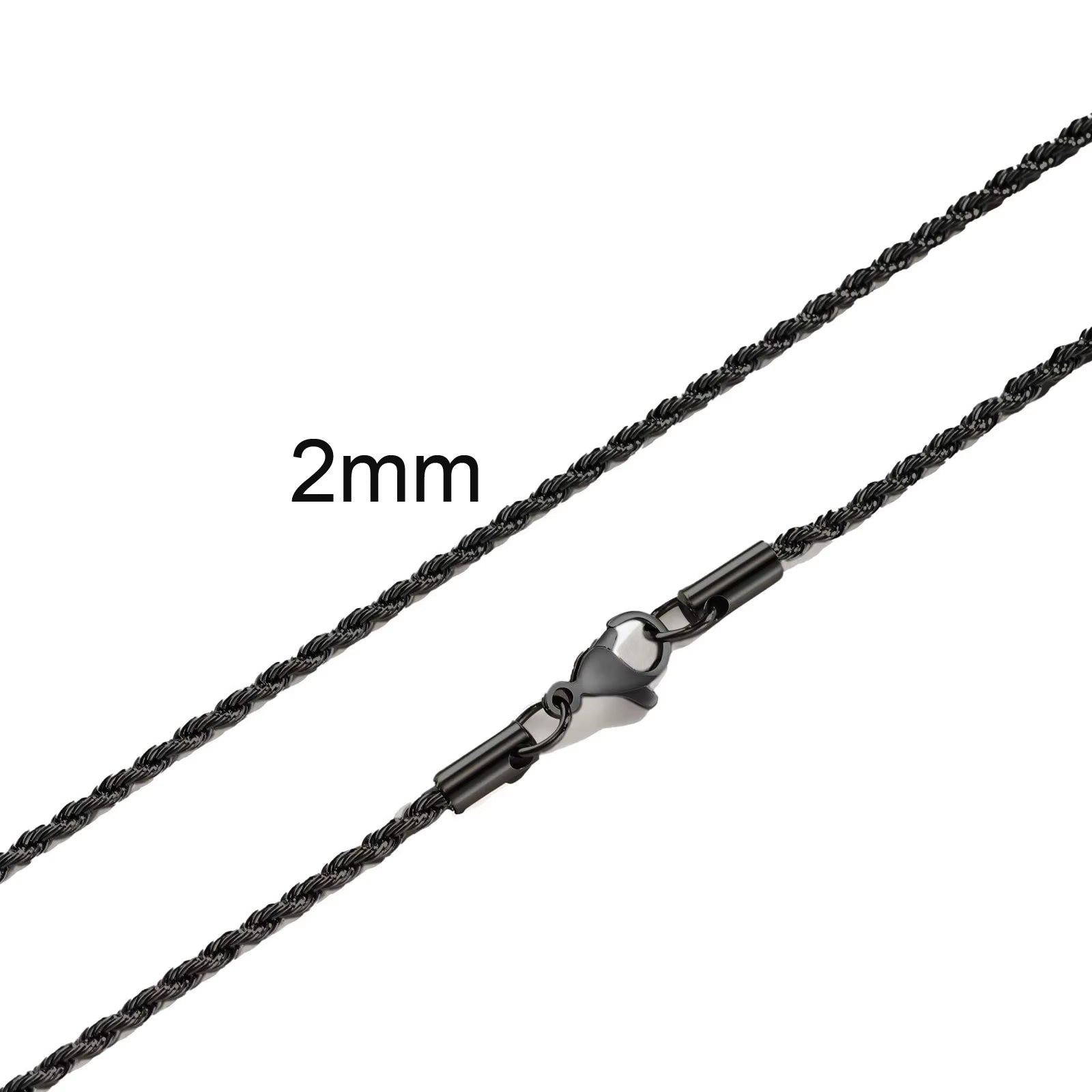 Ropes Long Necklace for Men Women,Stainless Steel Gold Color Twisted Rope Chain Collar,2/3/4/5Mm Punk Basic Waterproof Jewelry